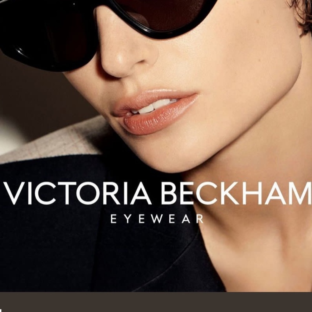 NWT Victoria Beckham Optical Frames Goldtone with case and quilted dustcover